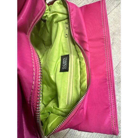 FRANCO SARTO Hot Pink Handbag Purse Accordion Gathered Zip Pockets Rock Roll NEW - Picture 6 of 13